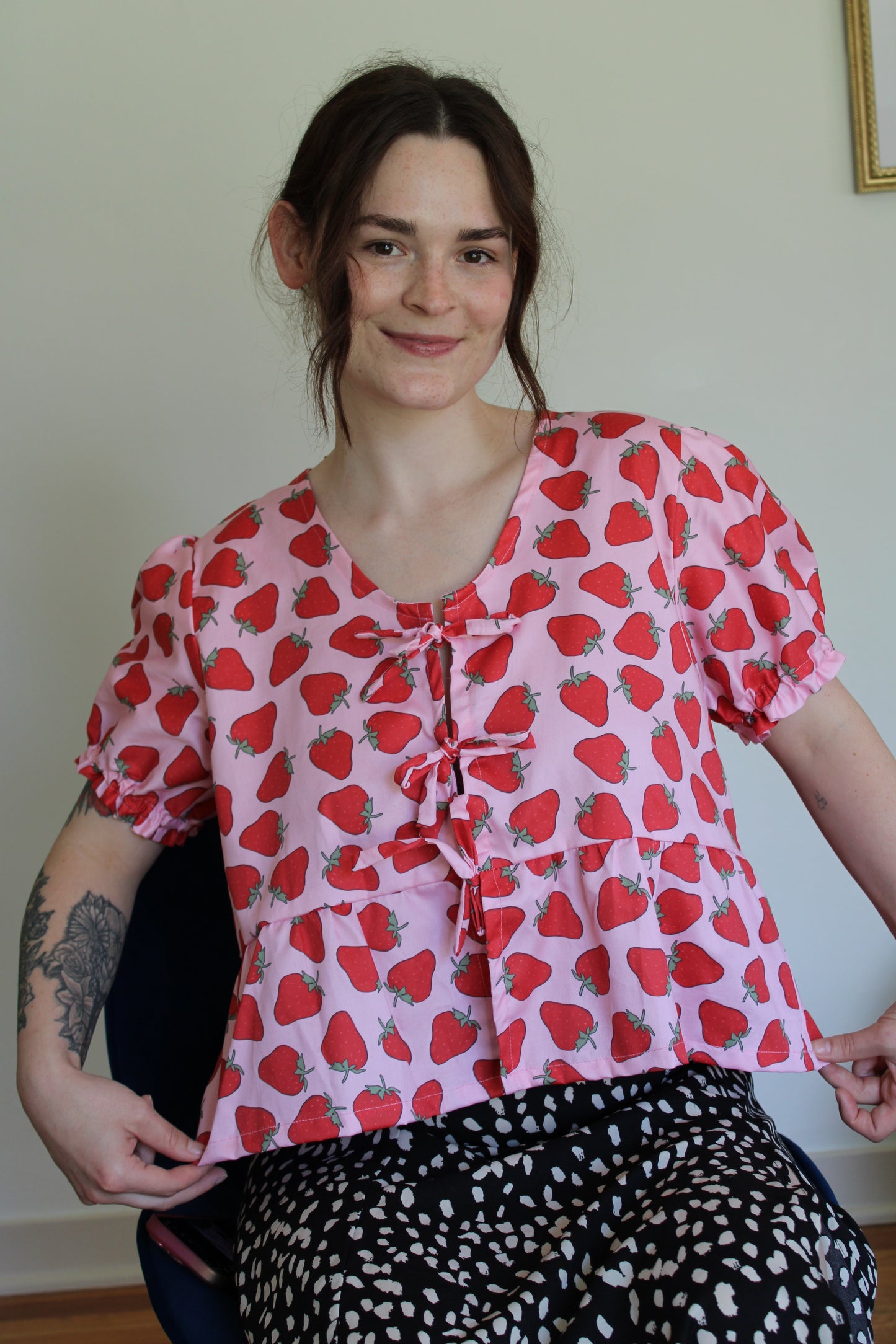 Josie Top in Strawberry Patch