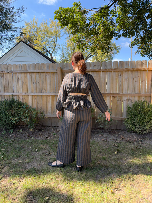 Nellie Top | Linen Stripes