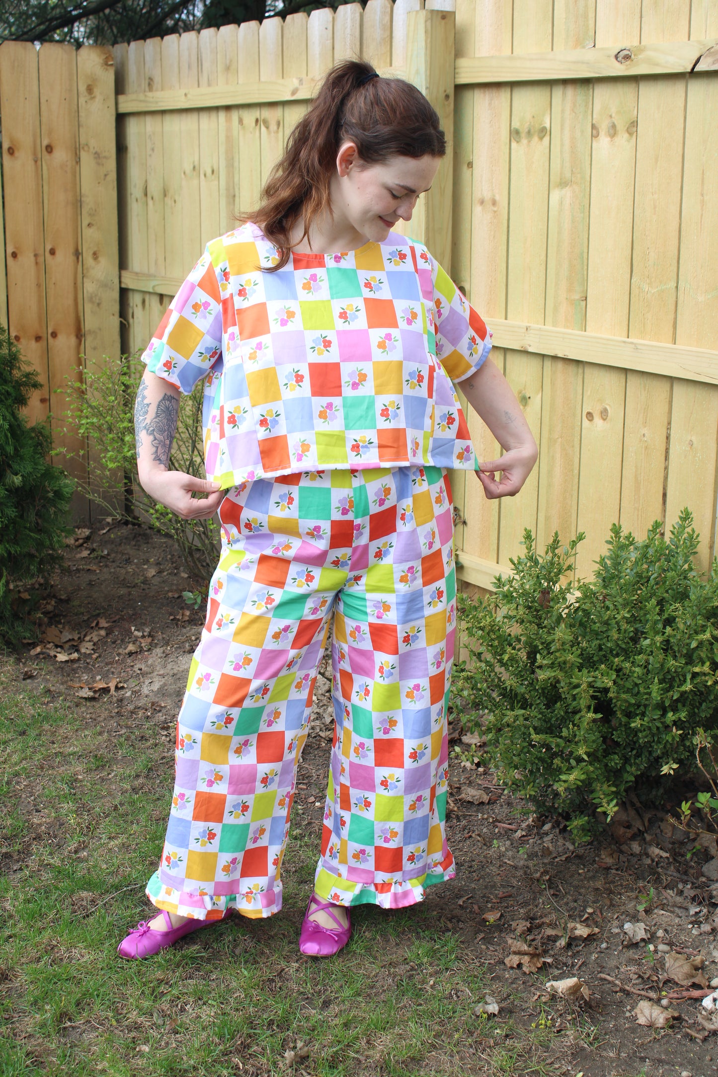Tilly Top in Floral Check