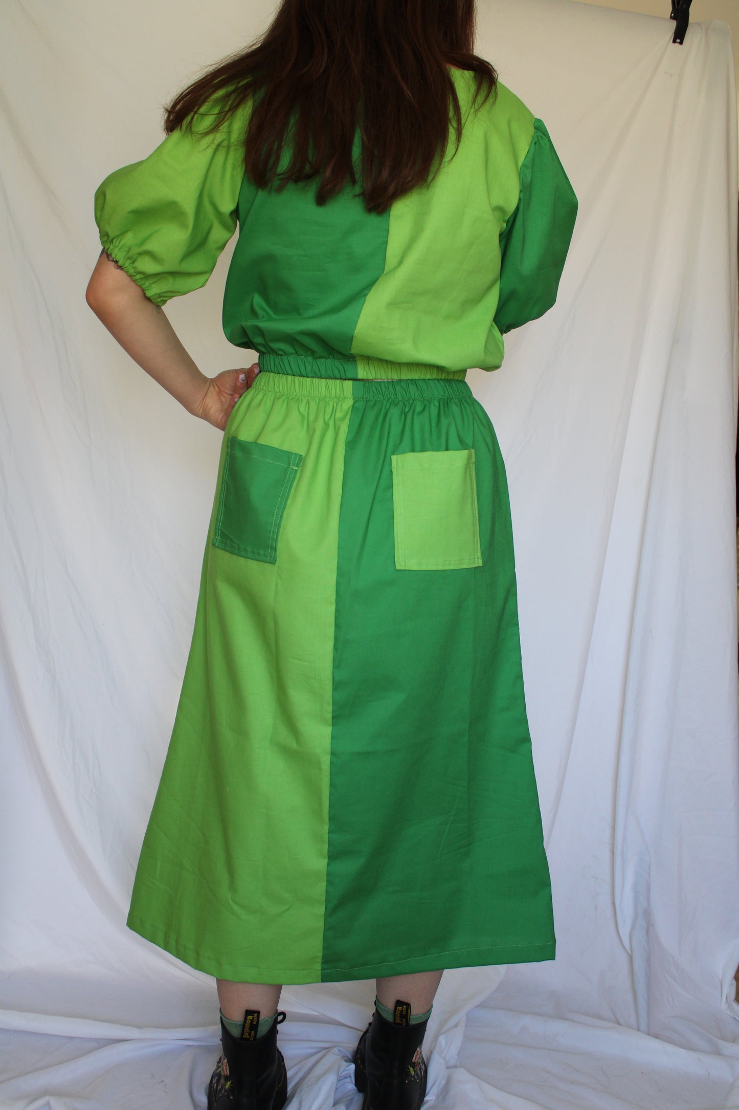 Elle Skirt in Basil Green