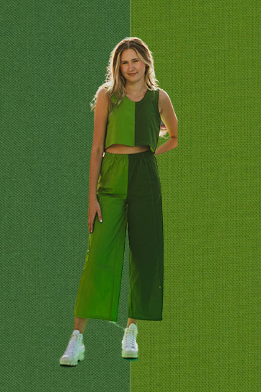 Elle Tank in Basil Green
