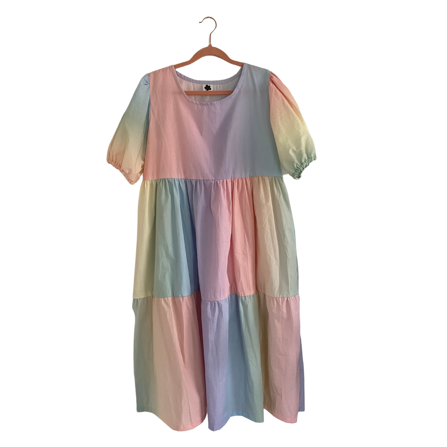 Faye Dress in Pastel Rainbow