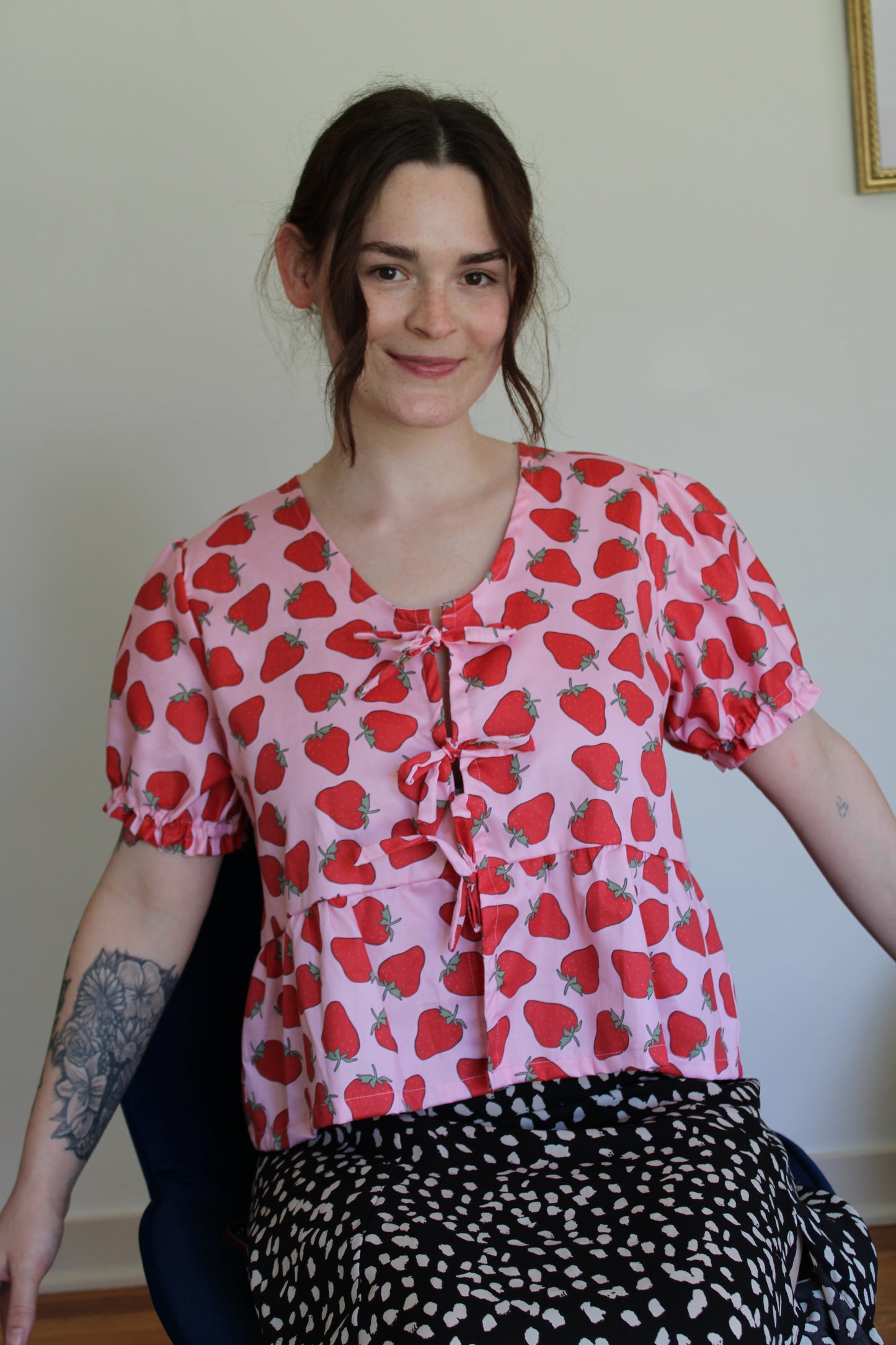 Josie Top in Strawberry Patch