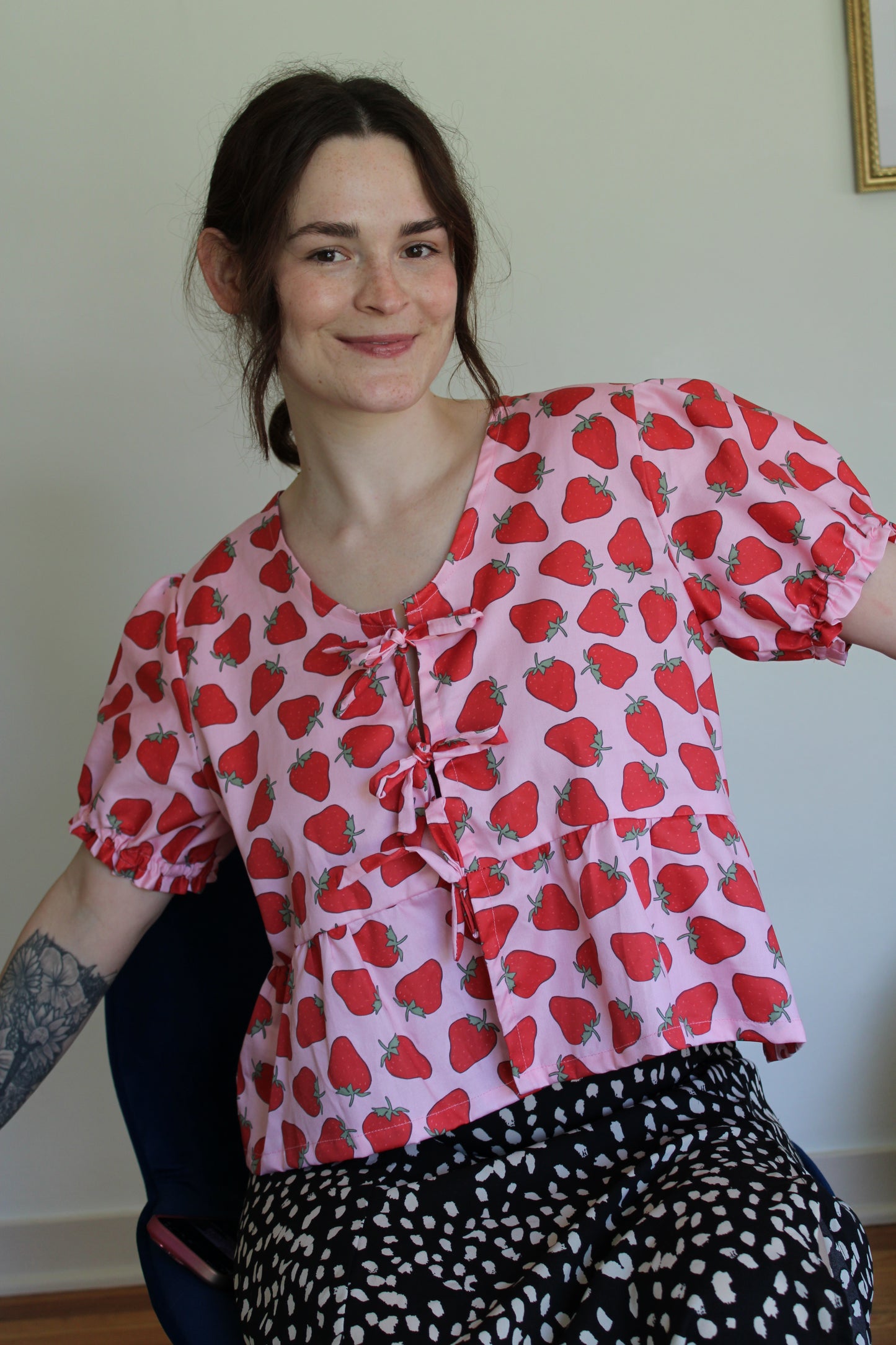 Josie Top in Strawberry Patch