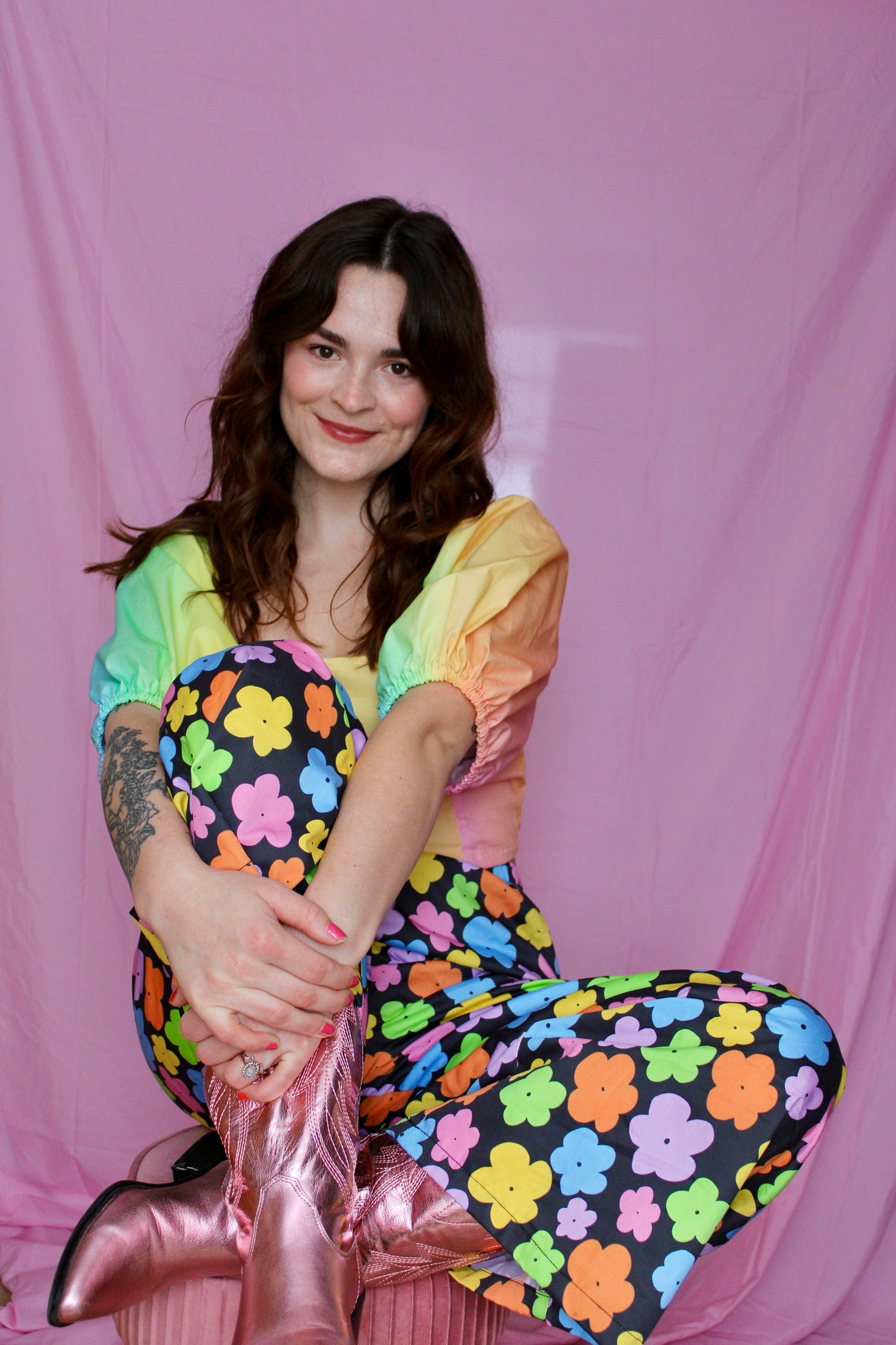 Remi Pants in Rainbow Garden