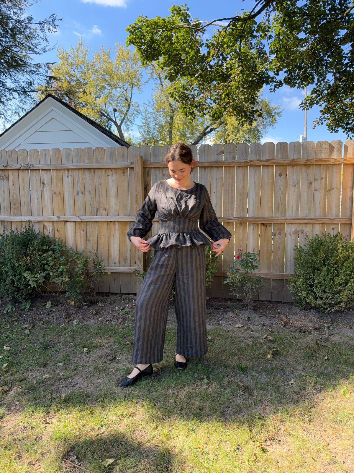Nellie Top | Linen Stripes