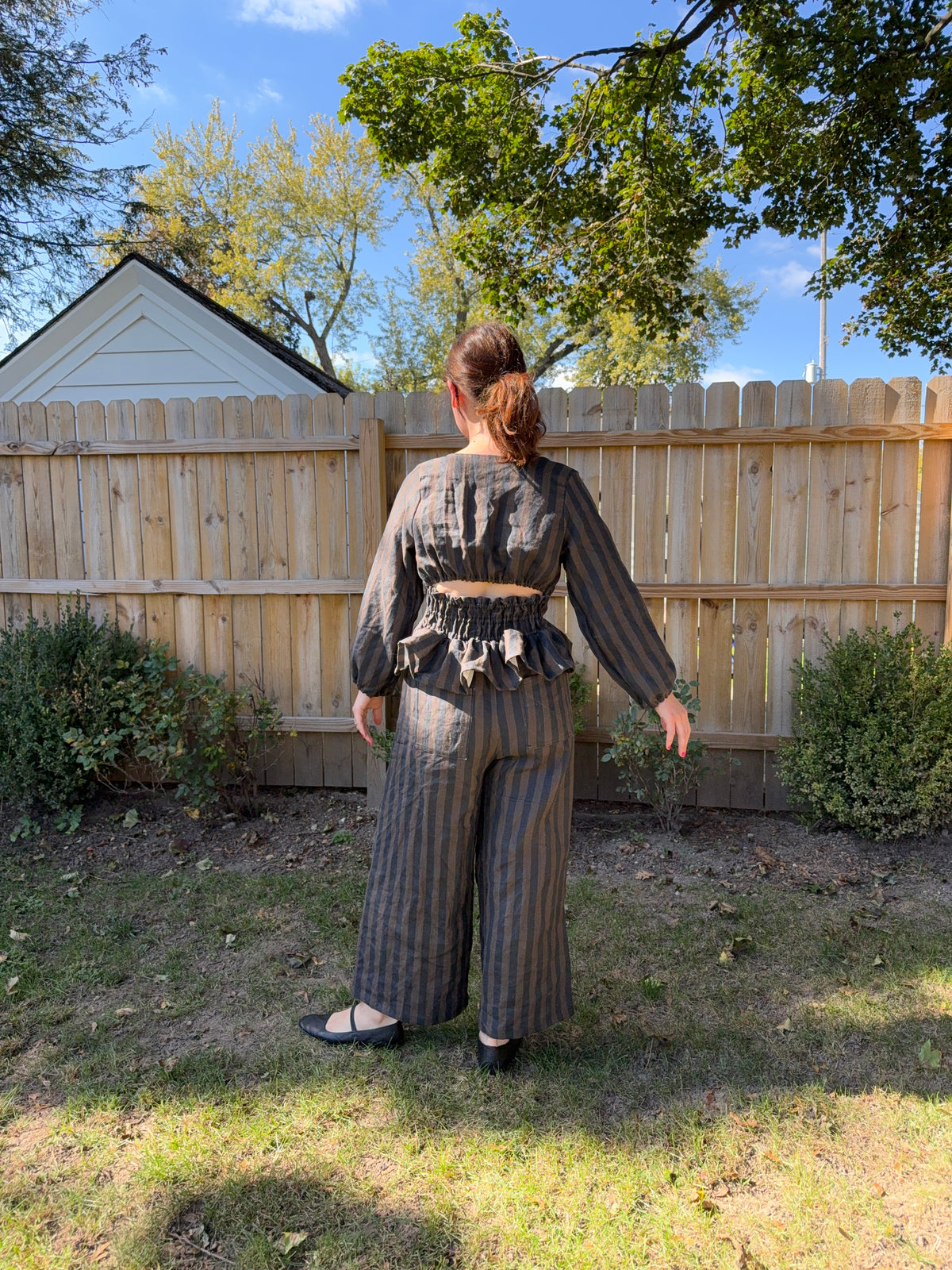 Nellie Top | Linen Stripes