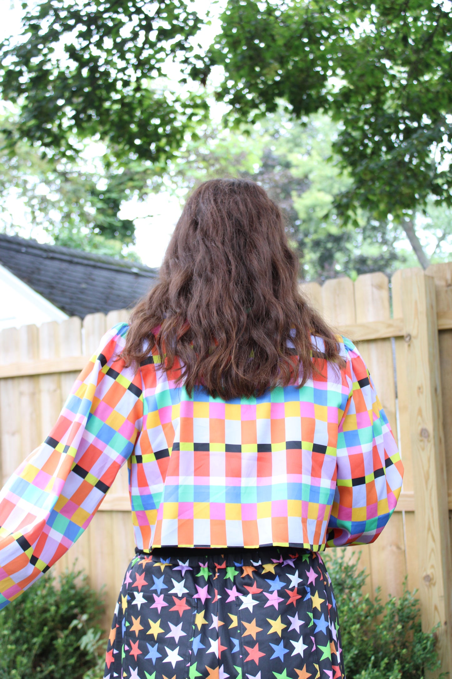 Cassie Top in Rainbow Ribbon