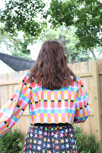 Cassie Top in Rainbow Ribbon