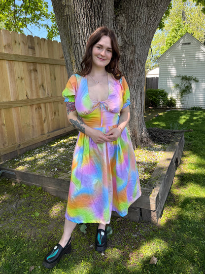 Clara Dress in Rainbow Skies