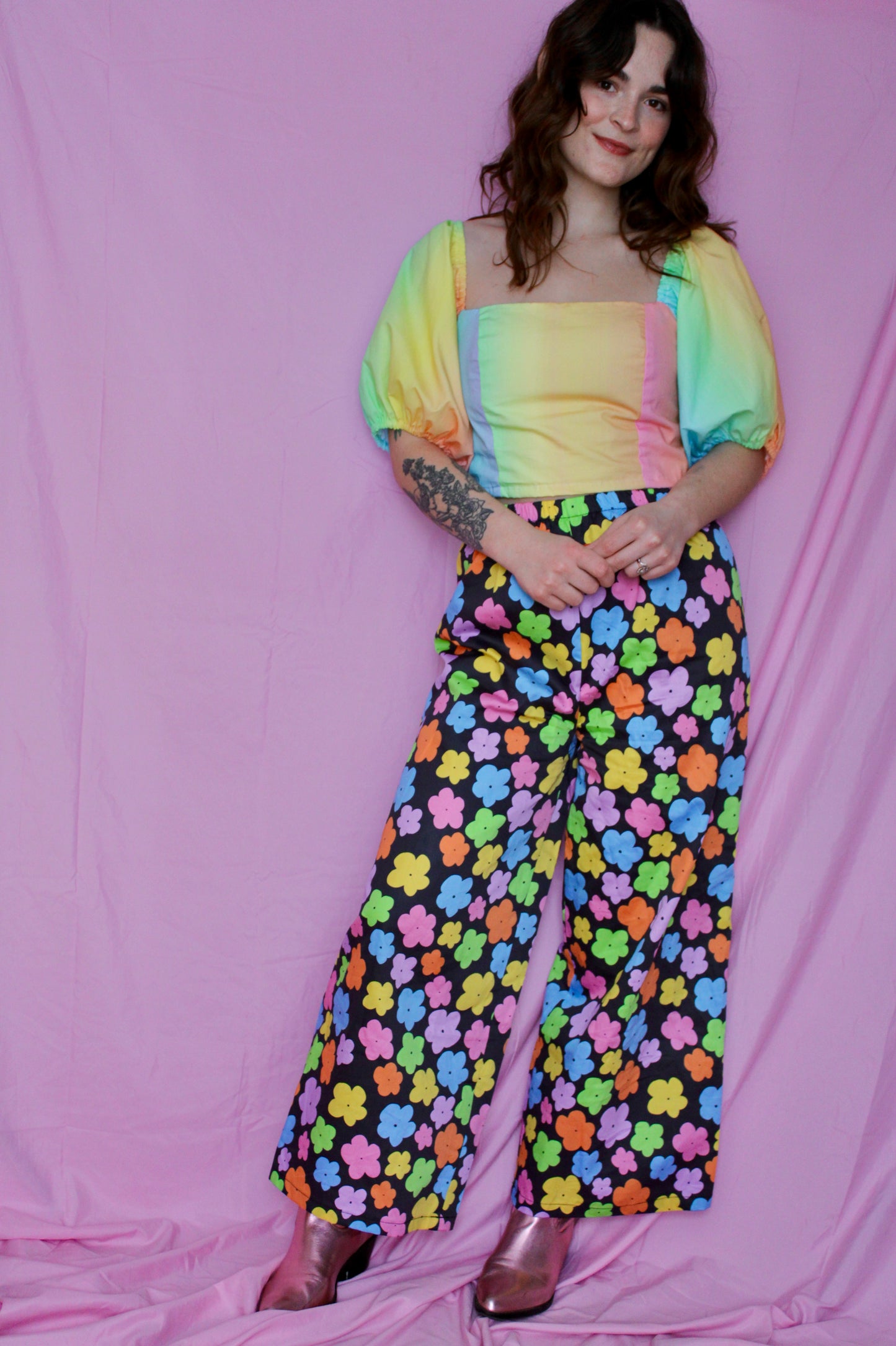 Remi Pants in Rainbow Garden