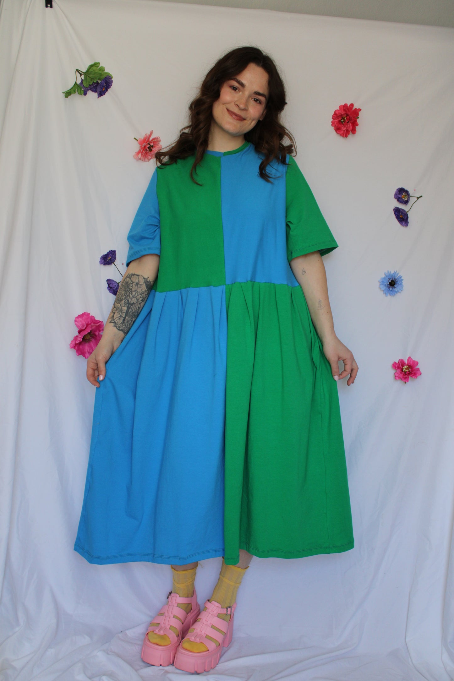 May Dress | Blue + Green