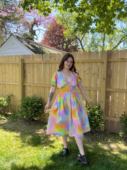 Clara Dress in Rainbow Skies