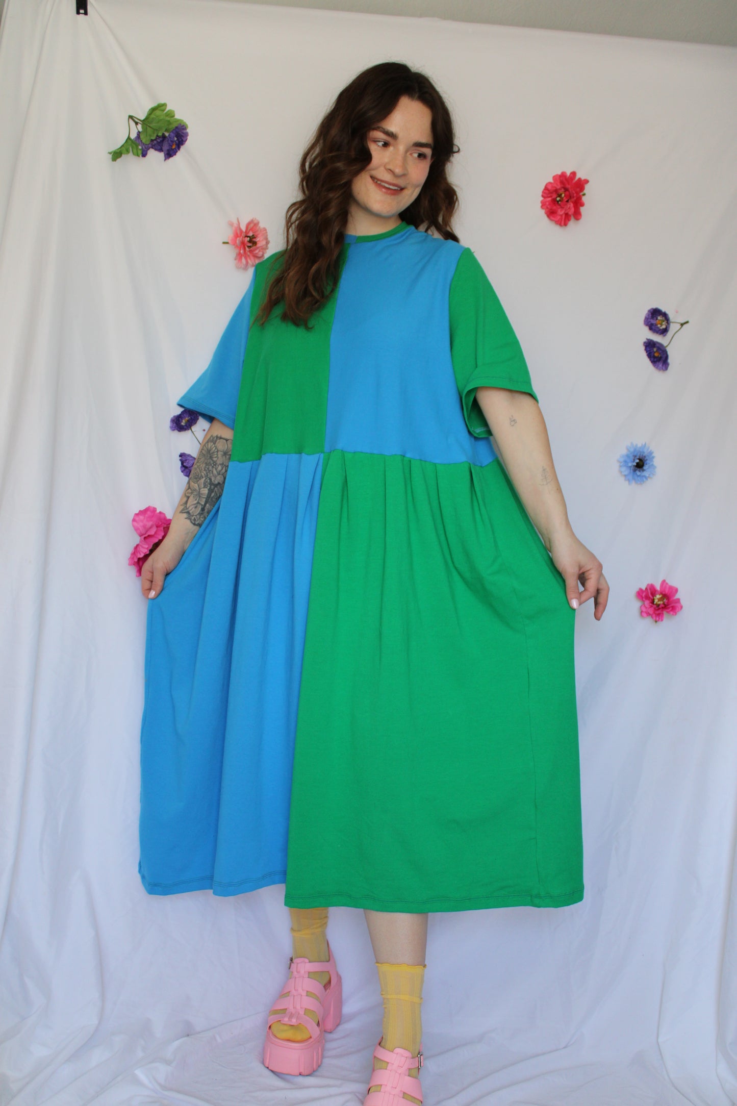 May Dress | Blue + Green