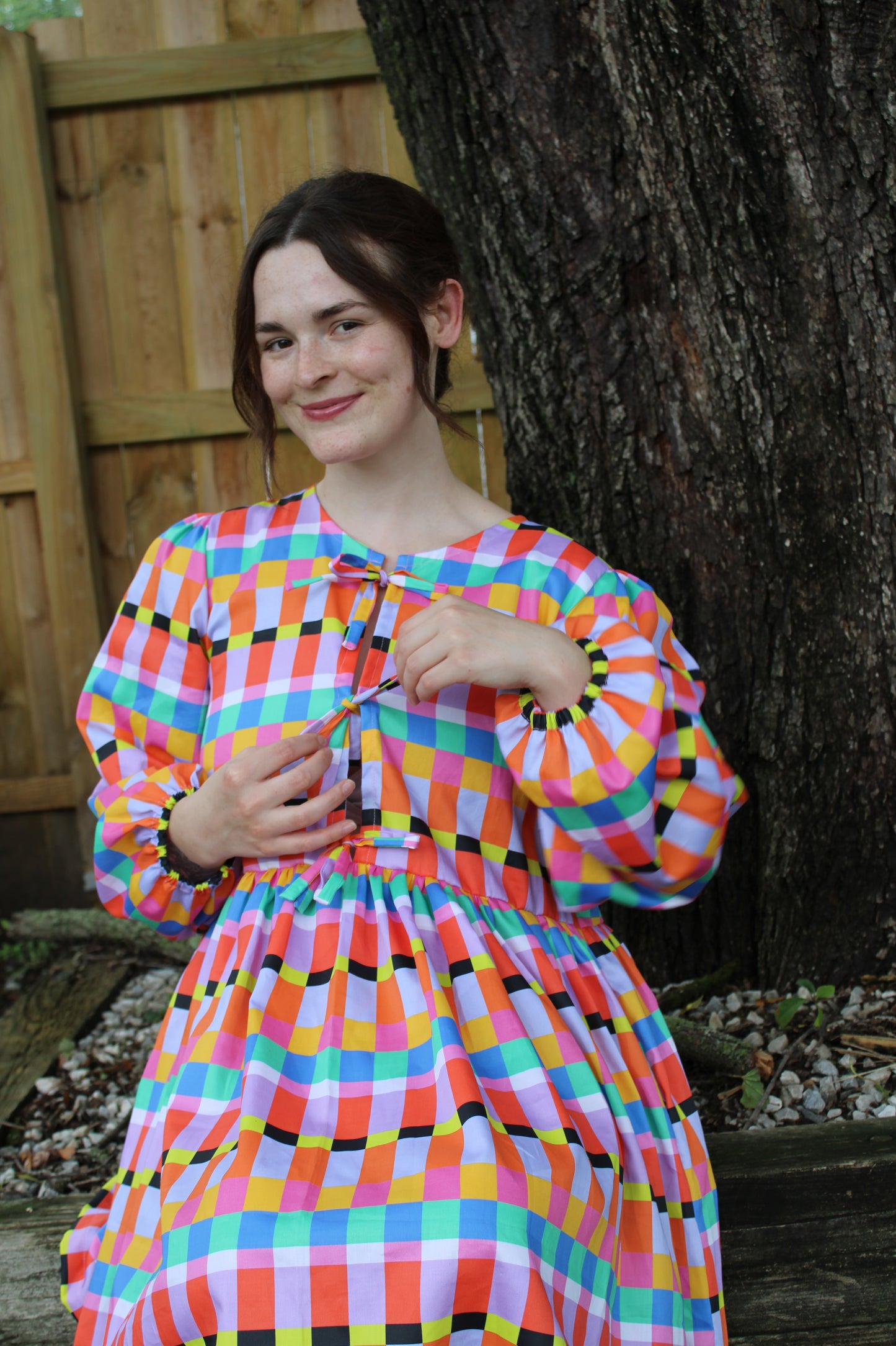 Liv Dress in Rainbow Ribbon