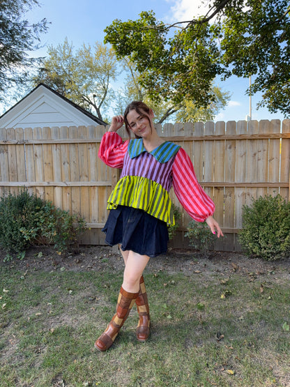 Rosie Top | Linen Stripes