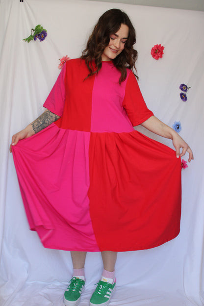 May Dress | Fuchsia + Red