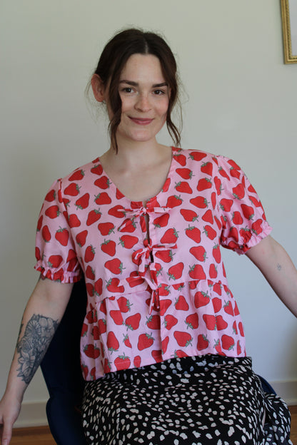 Josie Top in Strawberry Patch