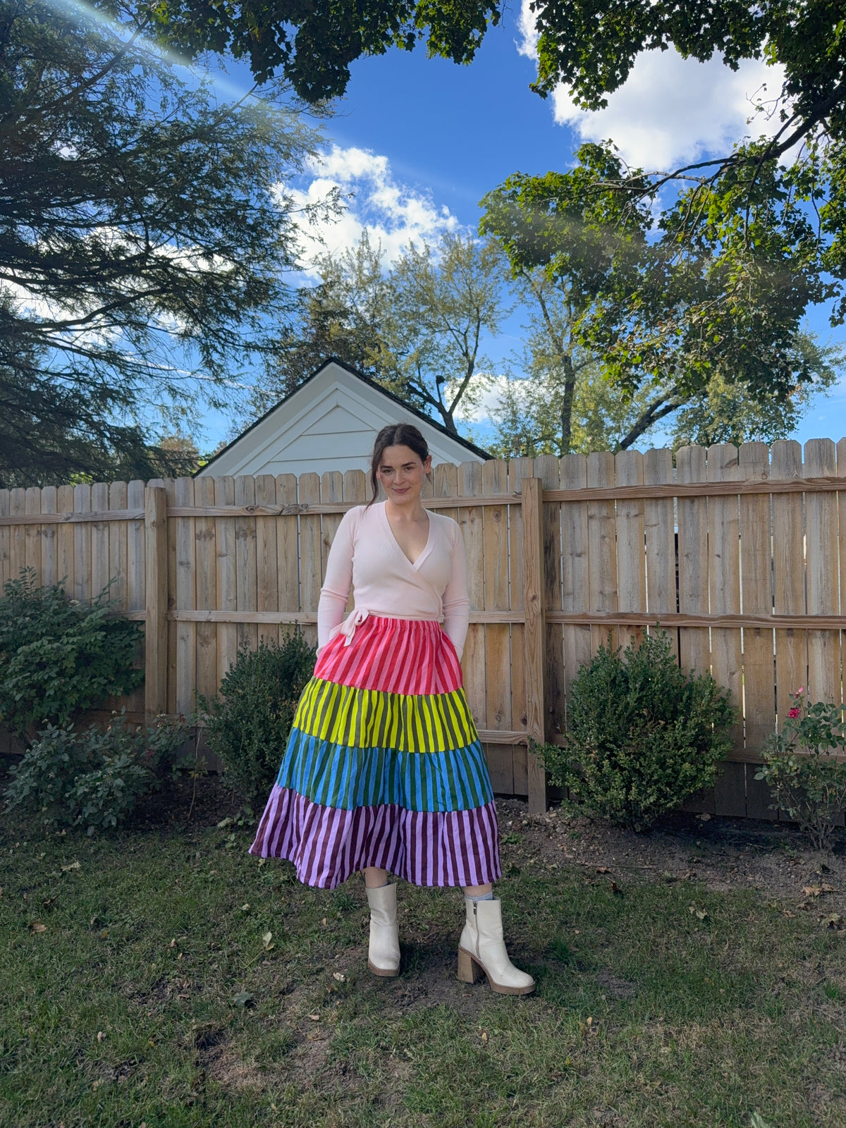 Lily Skirt | Linen Stripes