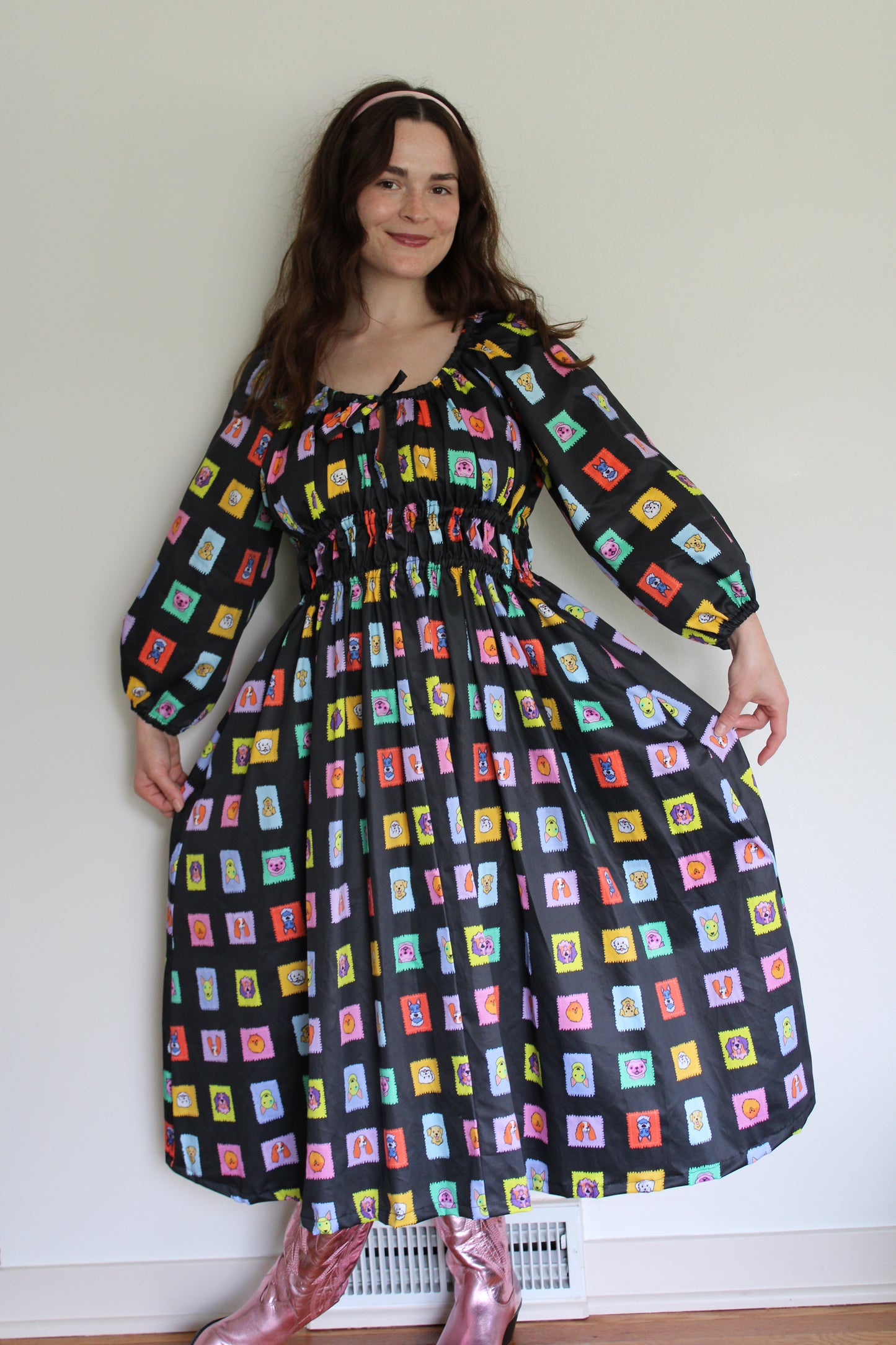 Ruthie Dress in Postage Puppies