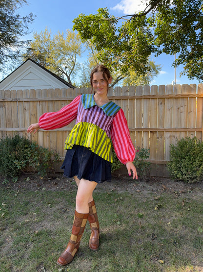 Rosie Top | Linen Stripes