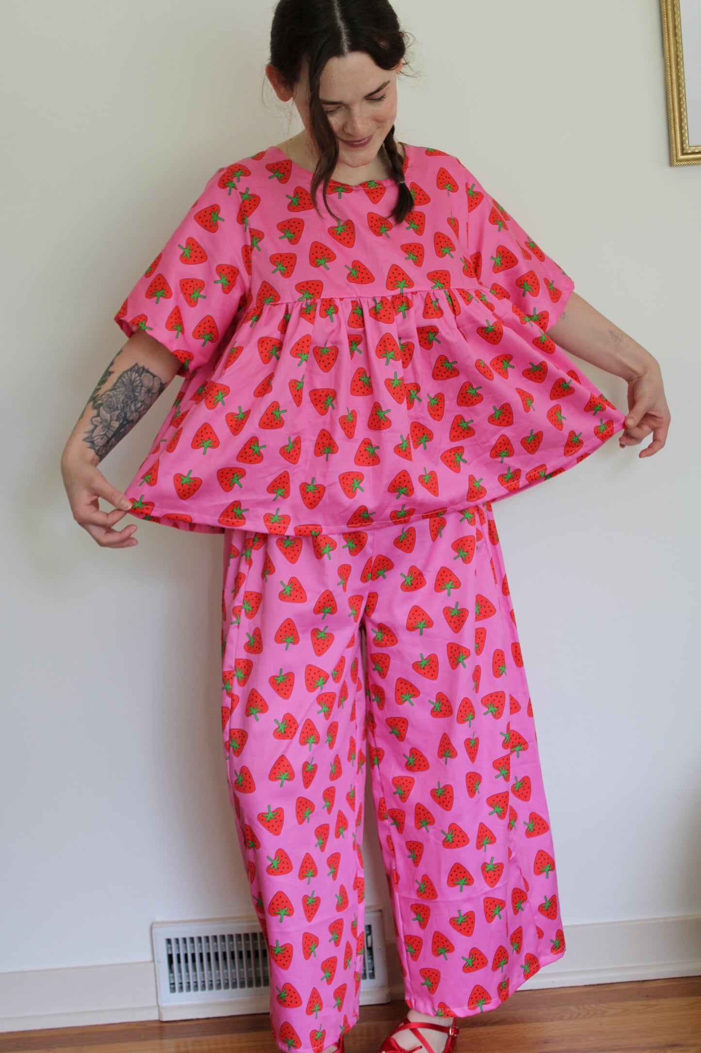 Marnie Pants in Strawberry Hearts
