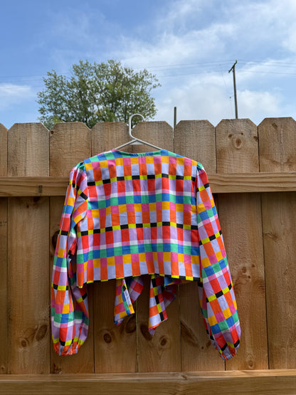 Cassie Top in Rainbow Ribbon