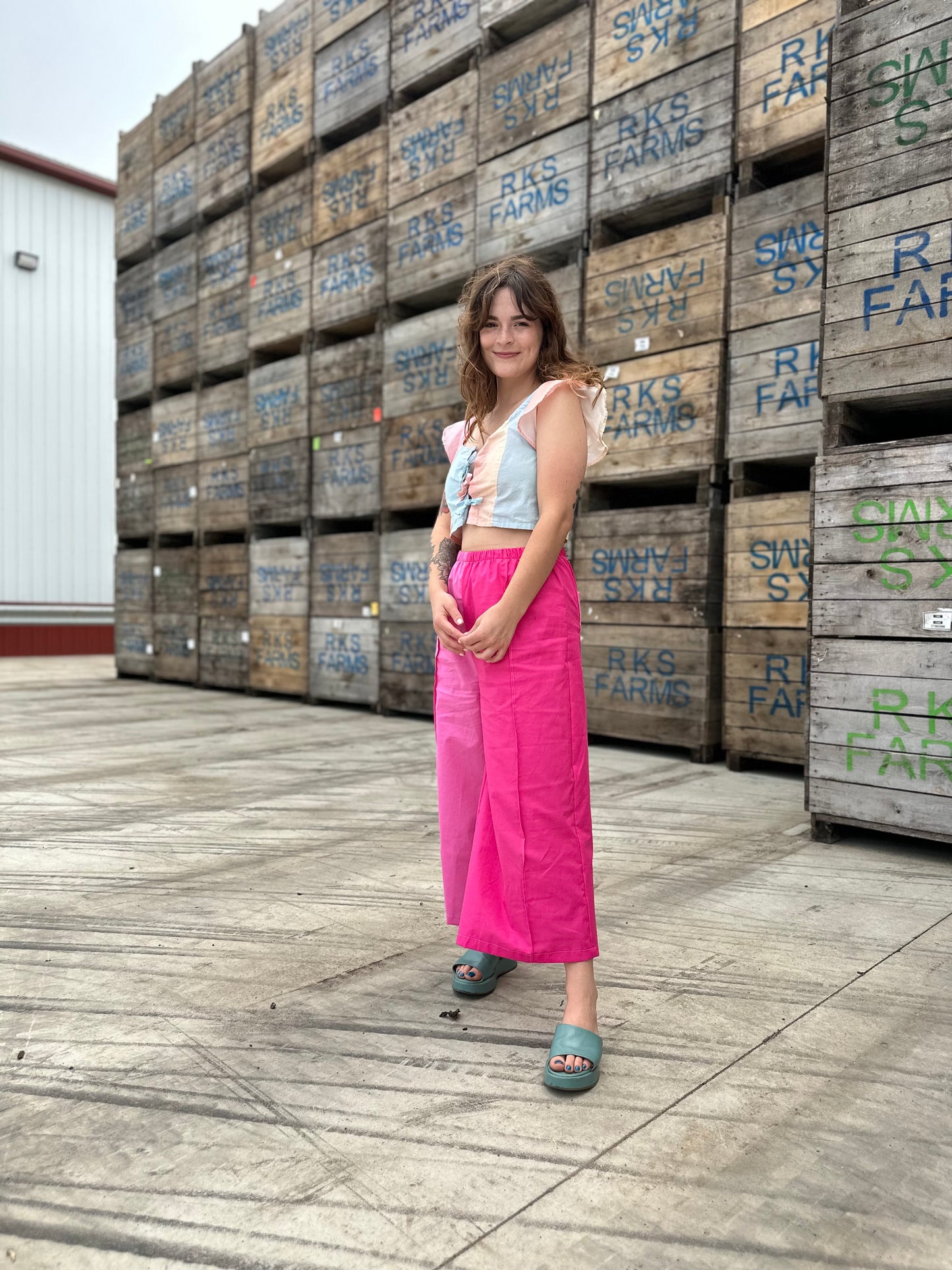 Elle Pants in Peony Pink