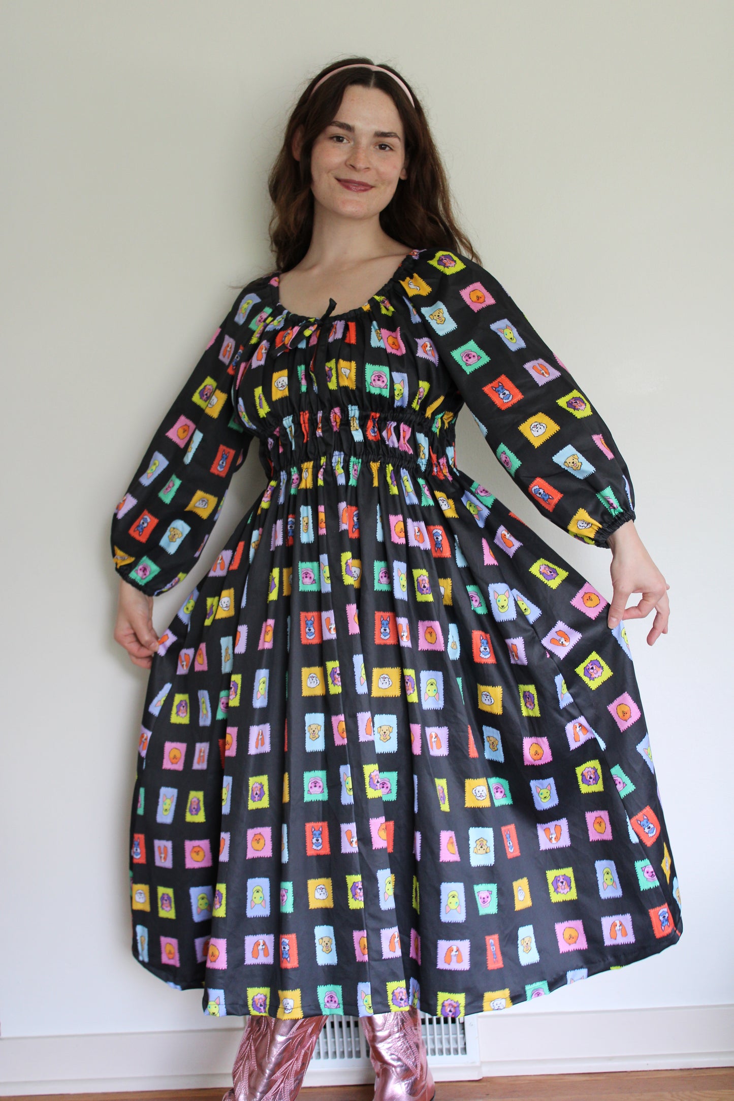 Ruthie Dress in Postage Puppies