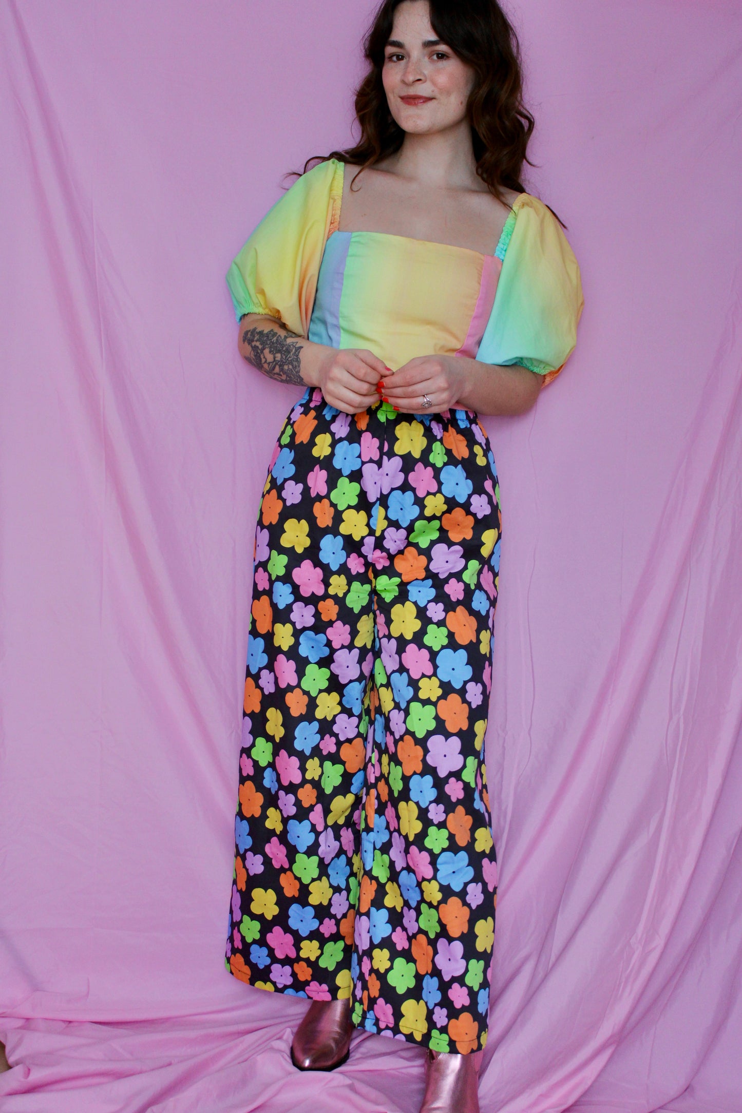 Remi Pants in Rainbow Garden