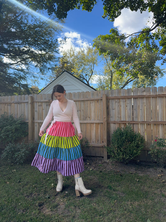 Lily Skirt | Linen Stripes