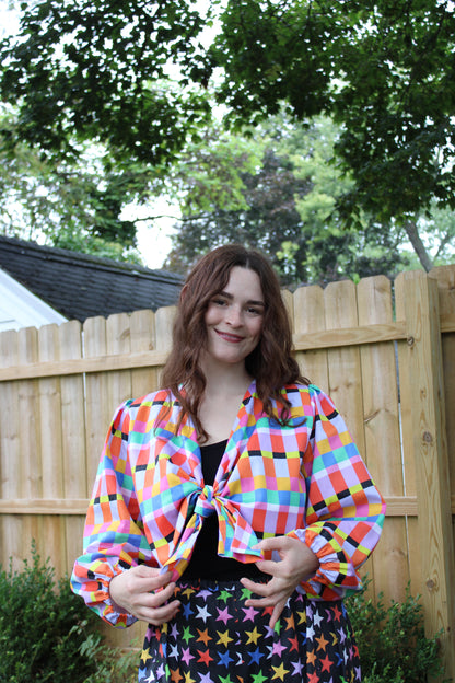 Cassie Top in Rainbow Ribbon