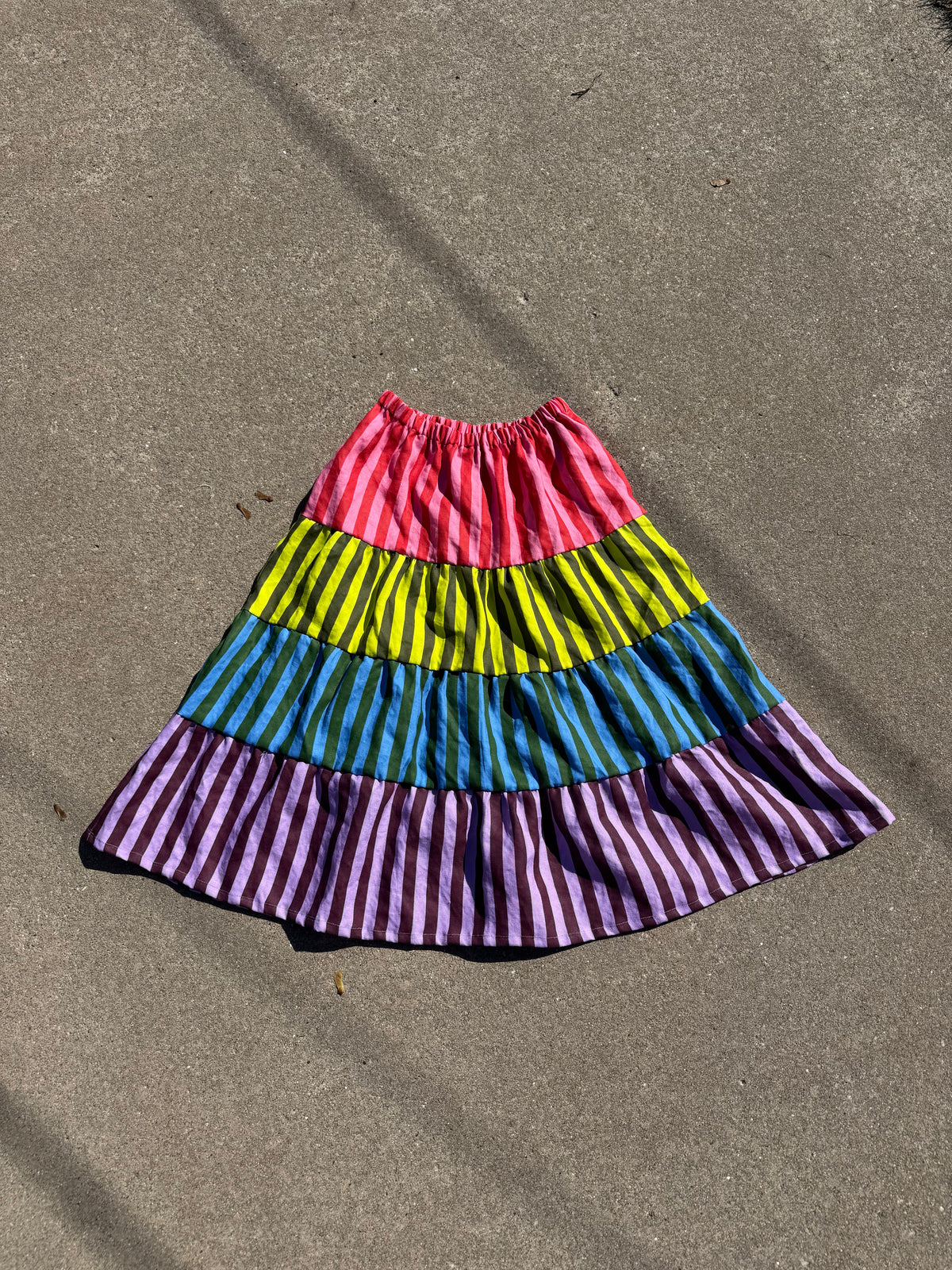 Lily Skirt | Linen Stripes