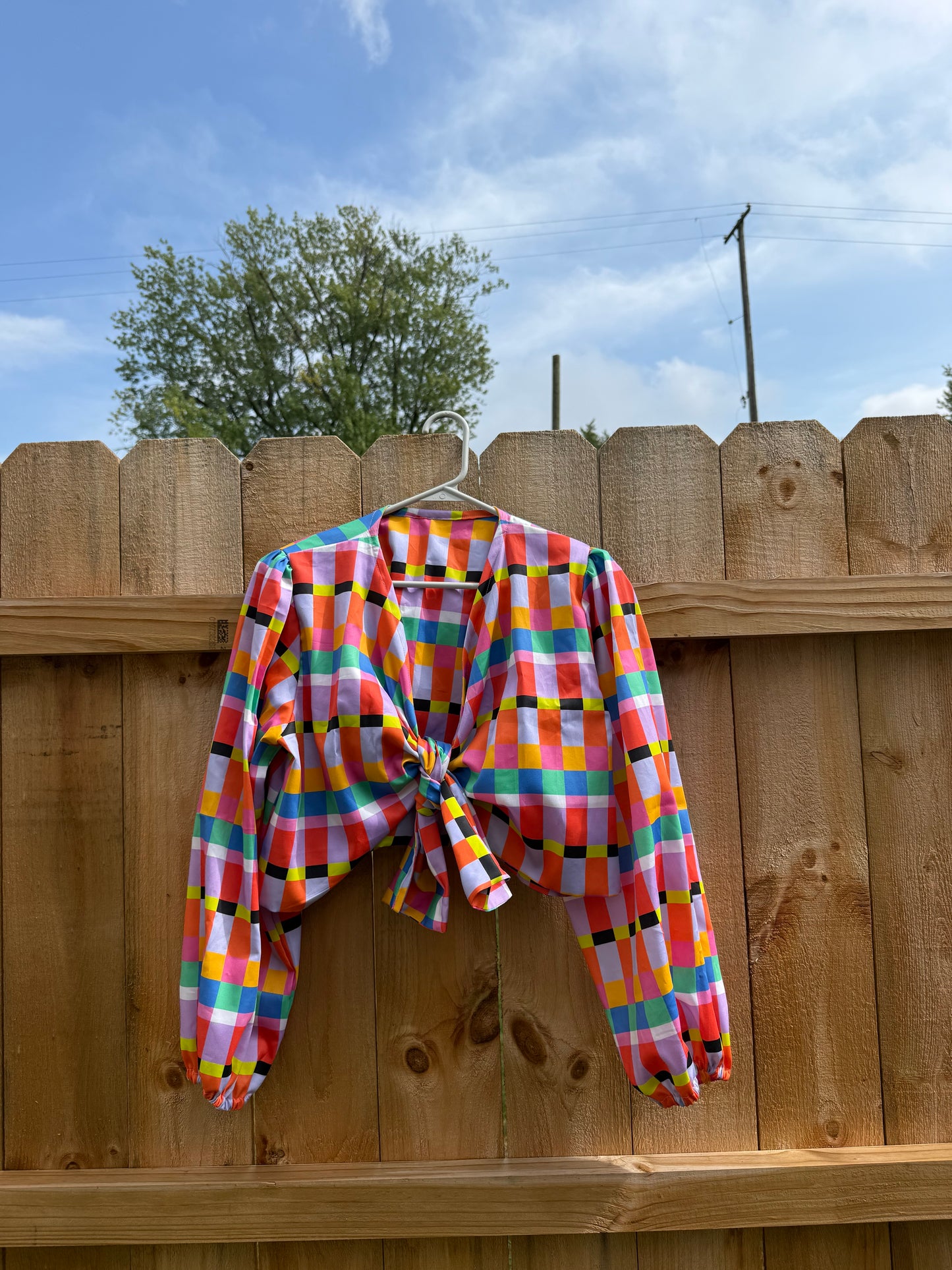 Cassie Top in Rainbow Ribbon