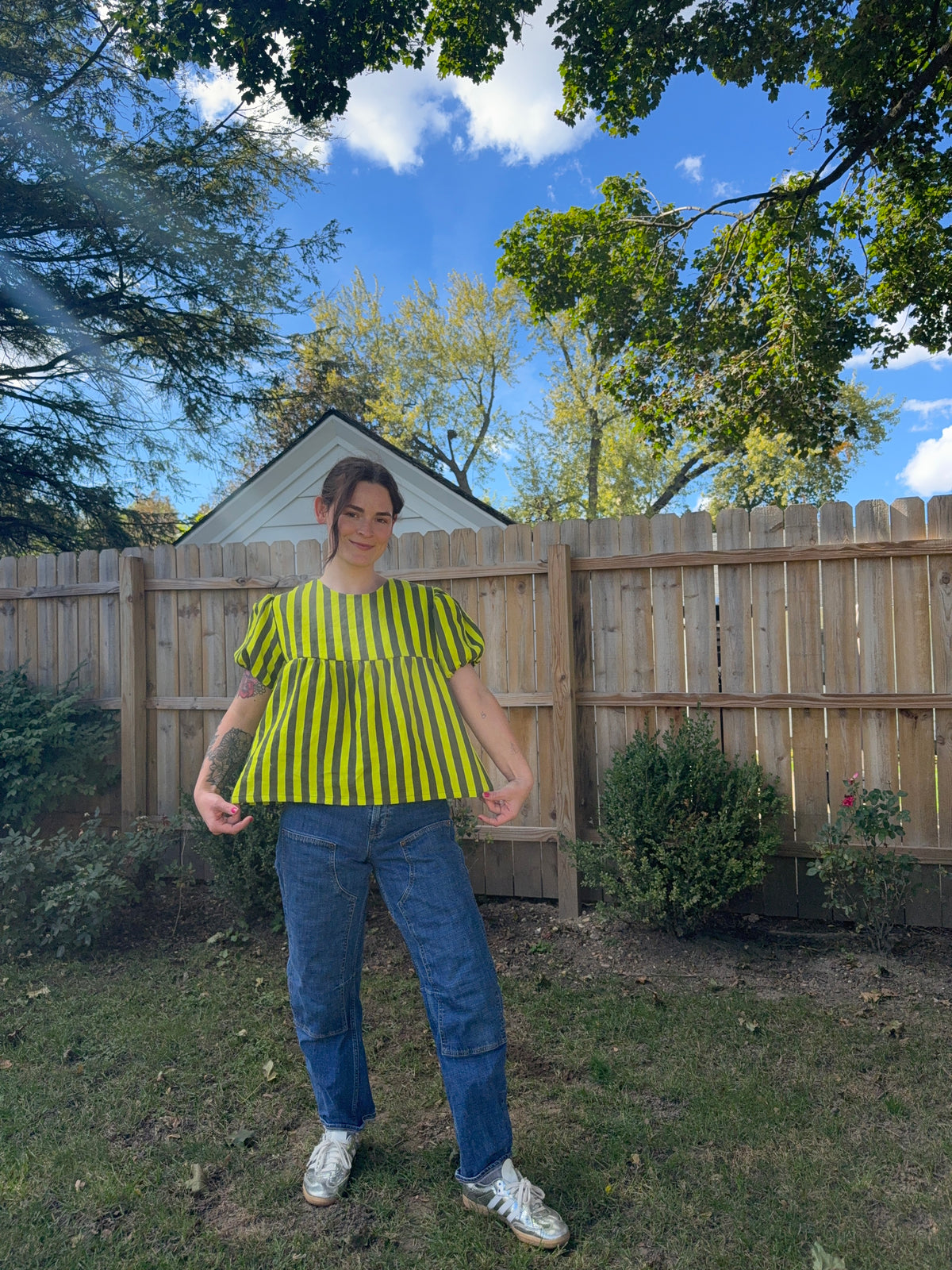 Polly Top | Linen Stripes