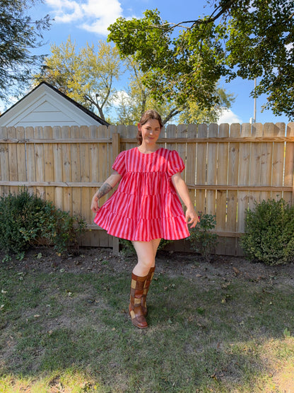 Cleo Dress | Linen Stripes