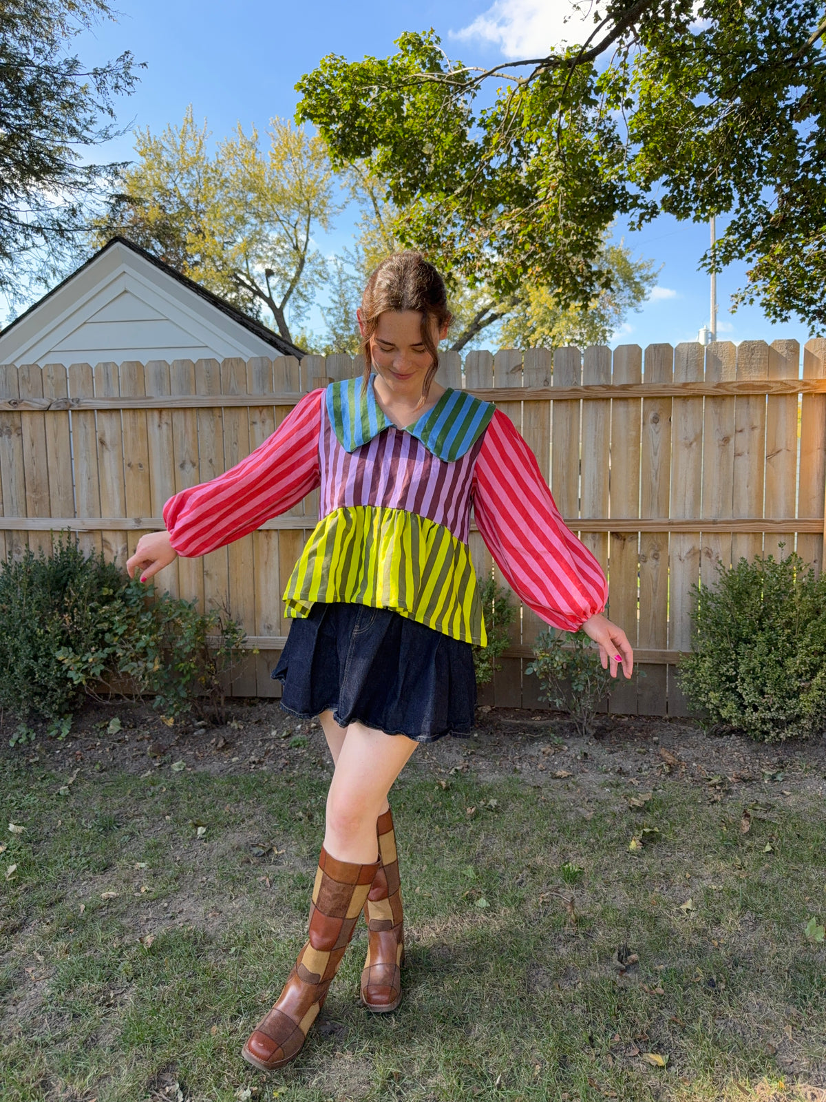 Rosie Top | Linen Stripes