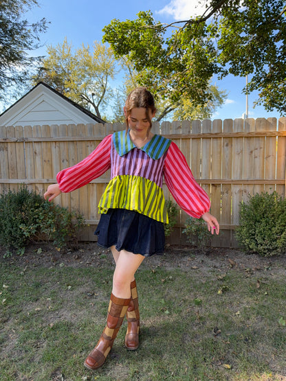 Rosie Top | Linen Stripes