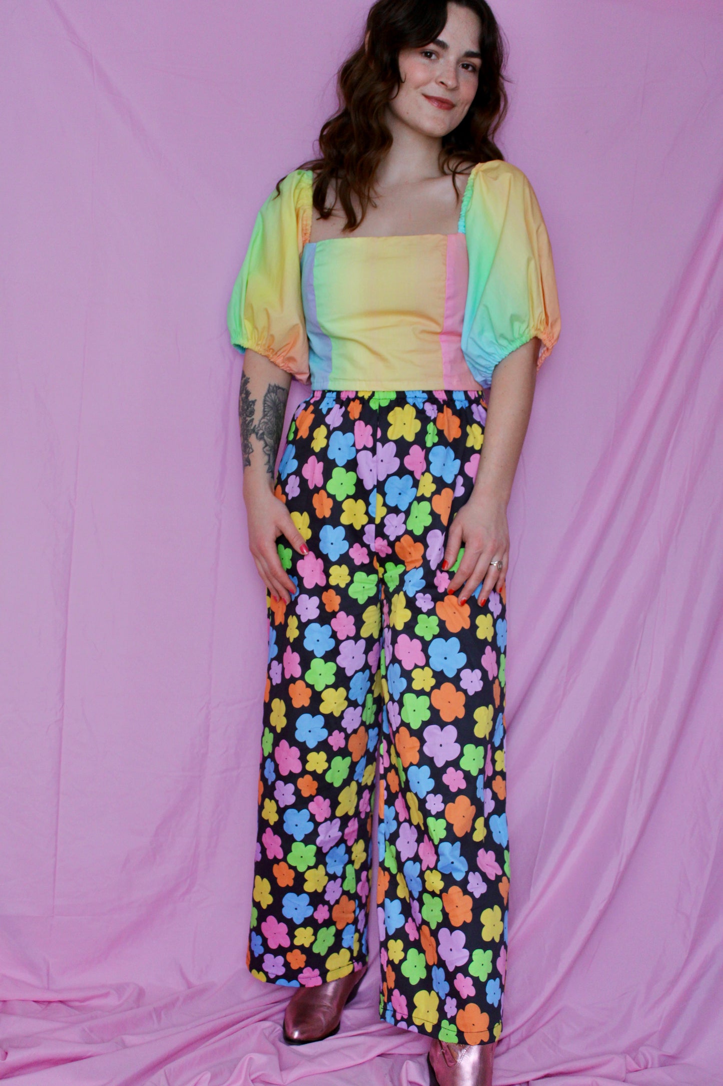 Remi Pants in Rainbow Garden