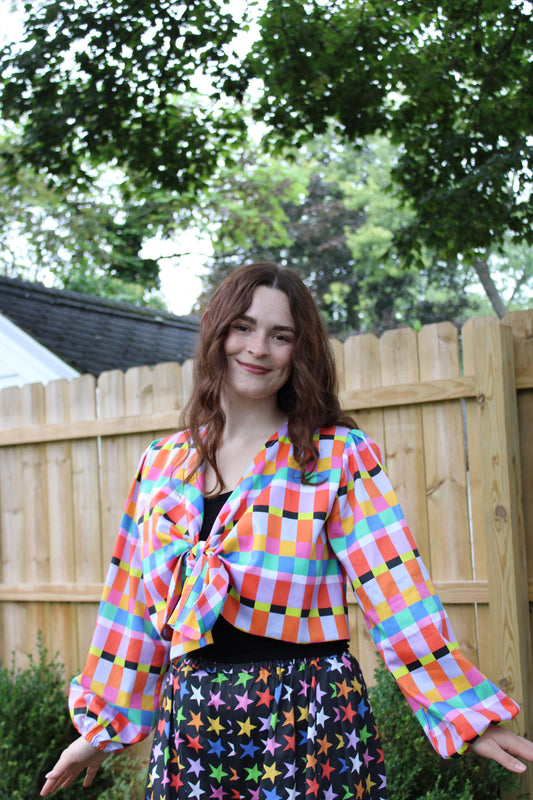 Cassie Top in Rainbow Ribbon