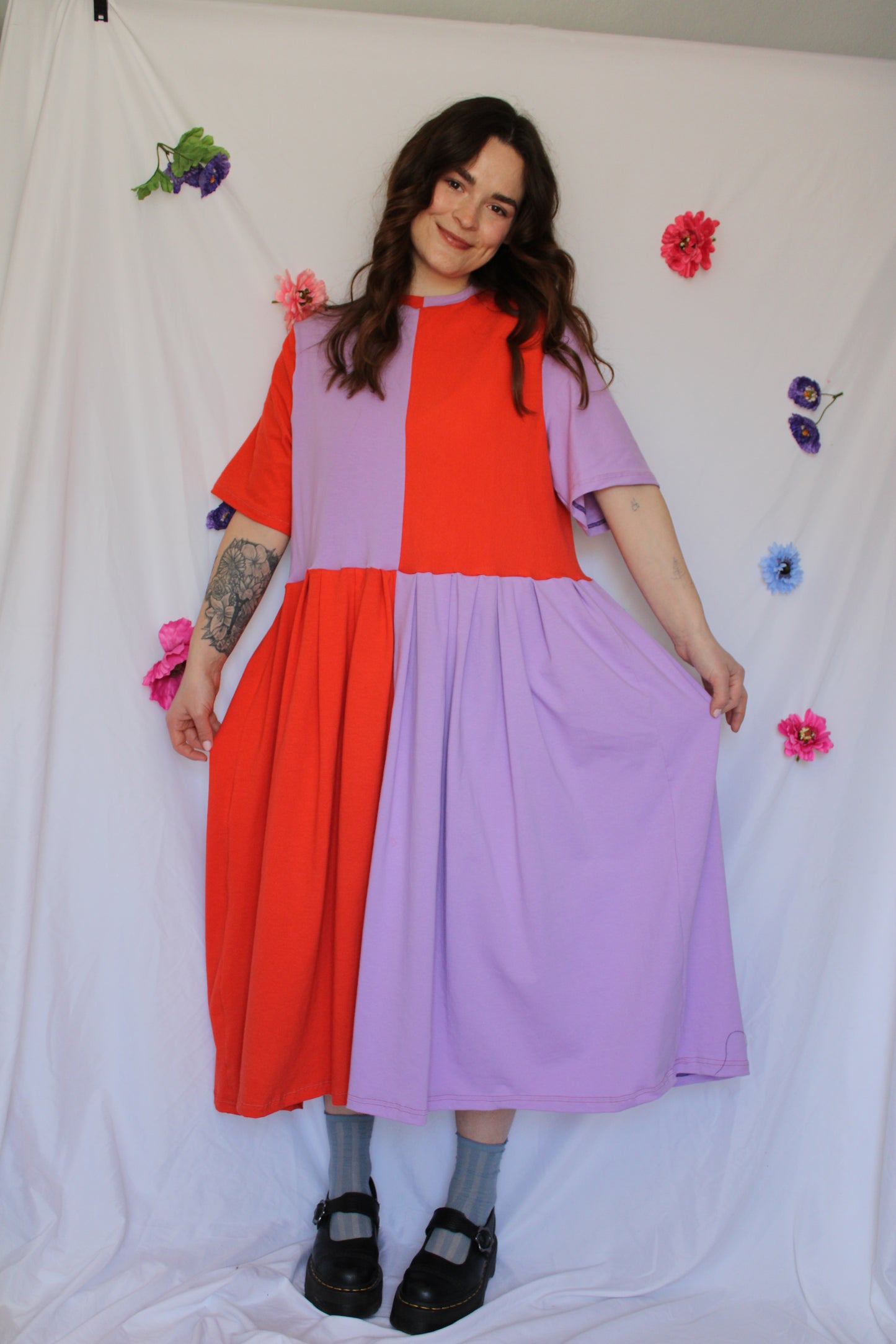 May Dress | Lavender + Orange
