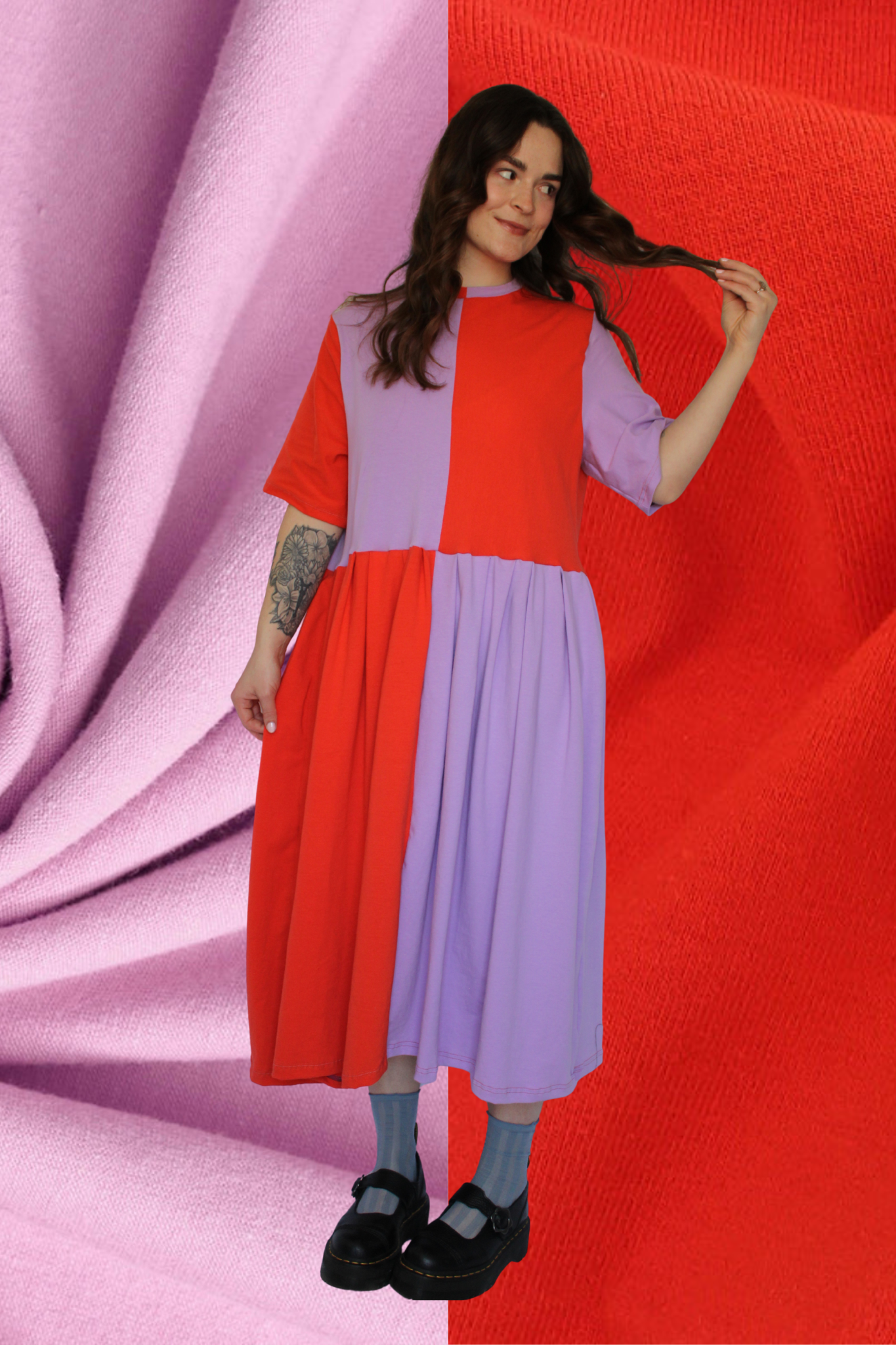 May Dress | Lavender + Orange