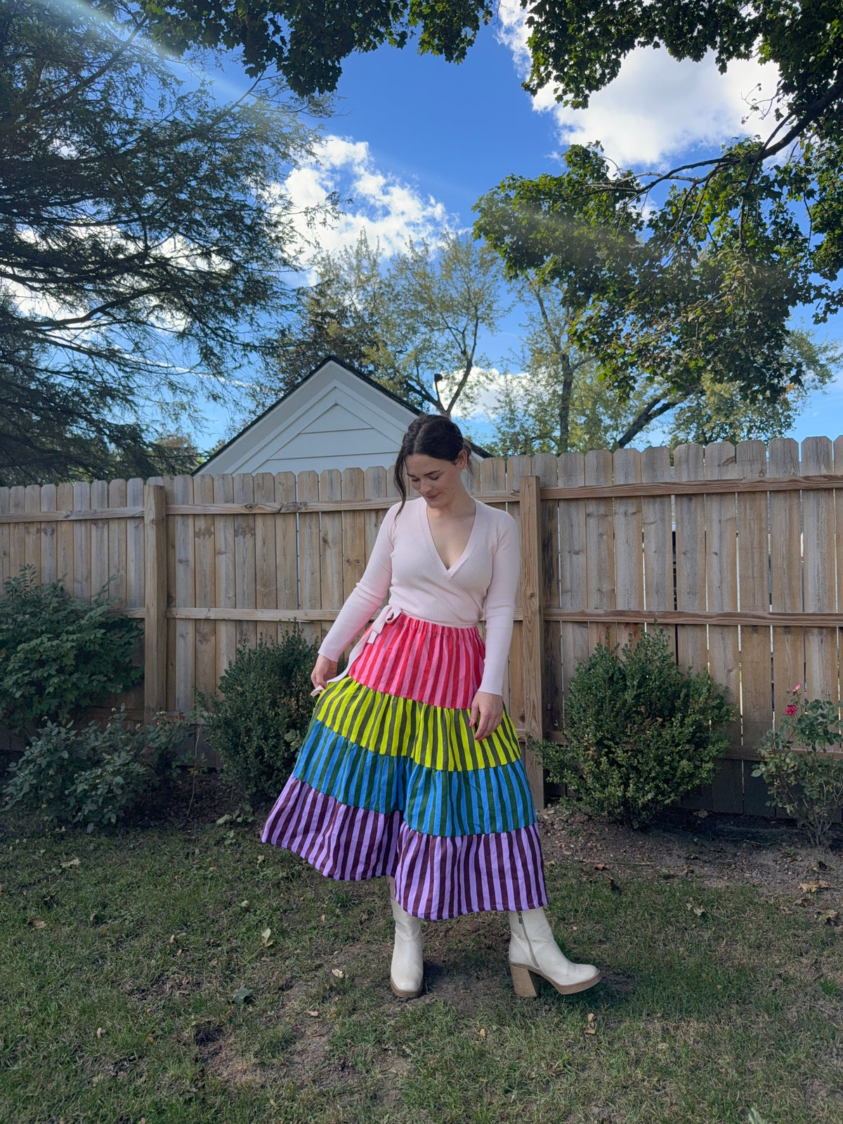 Lily Skirt | Linen Stripes