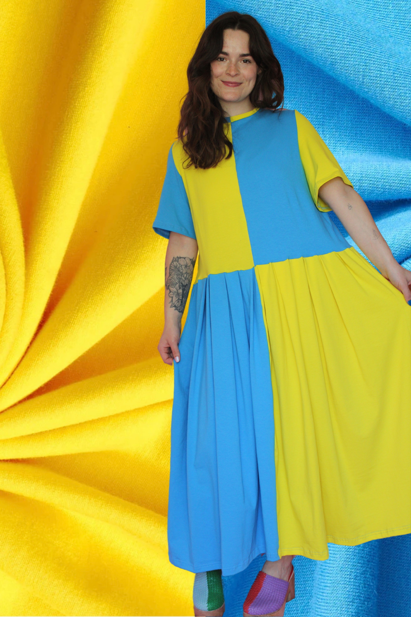 May Dress | Yellow + Blue