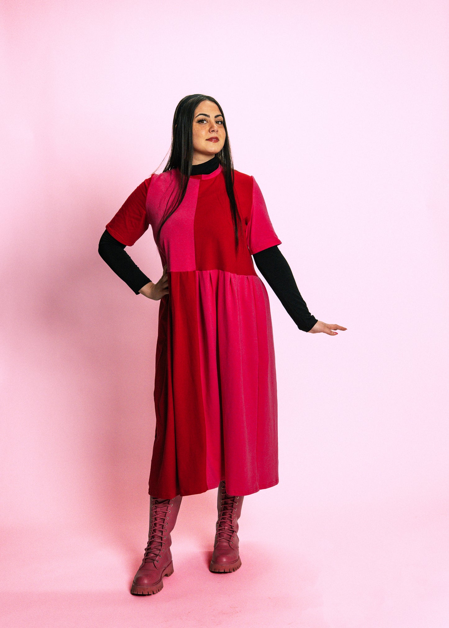 May Dress | Fuchsia + Red