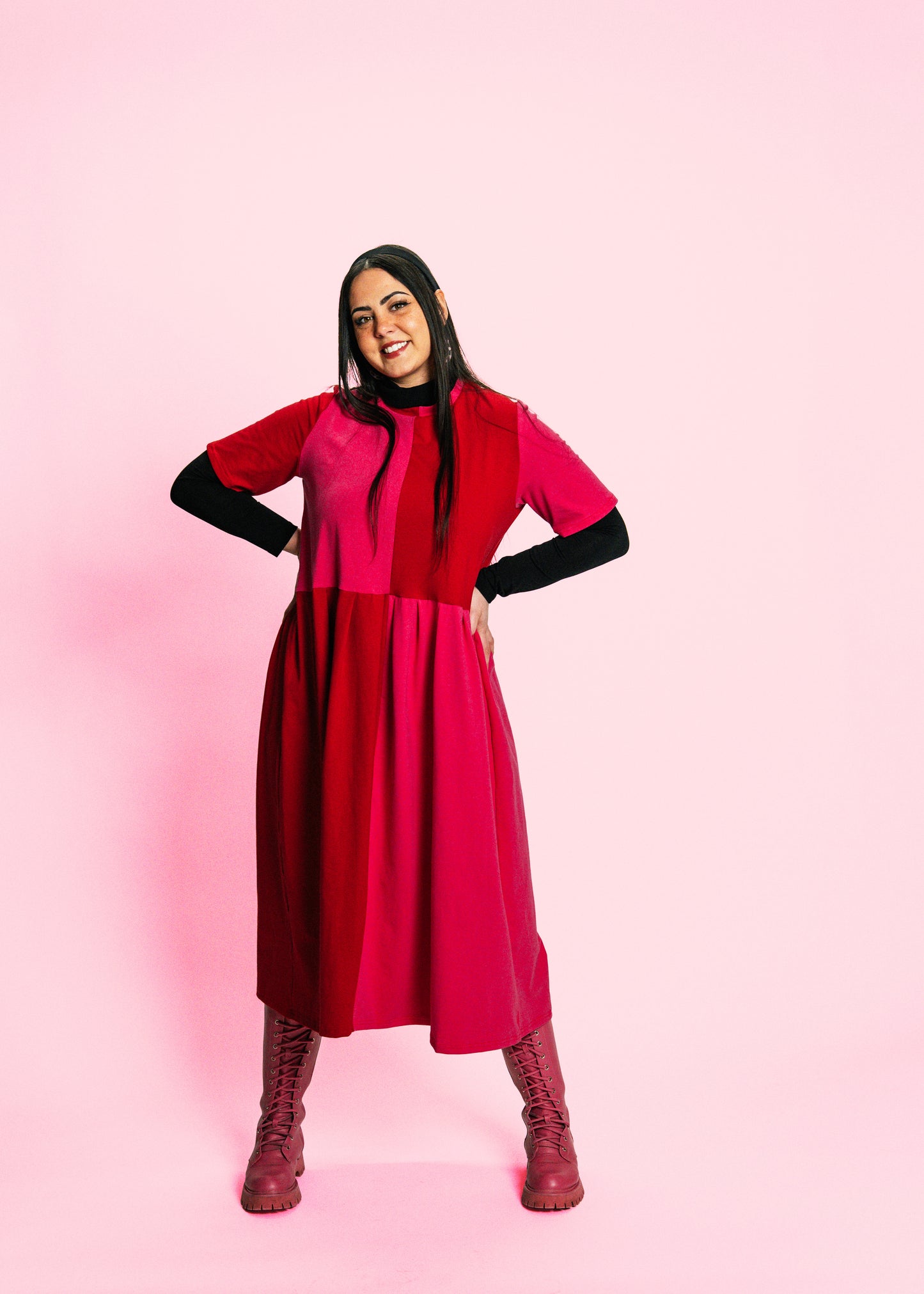May Dress | Fuchsia + Red