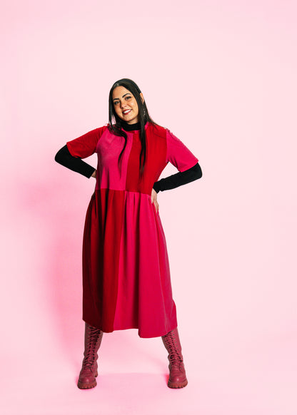 May Dress | Fuchsia + Red
