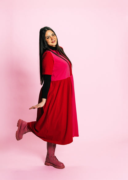 May Dress | Fuchsia + Red