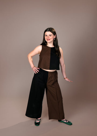 Elle Tank | Black & Coffee
